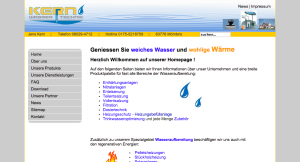 Webseite Vorgaenger Wasseraufbereitung, Enthärtungsanlagen und weiches und kalkfreies Wasser von Kern Wassertechnik in Mömbris
